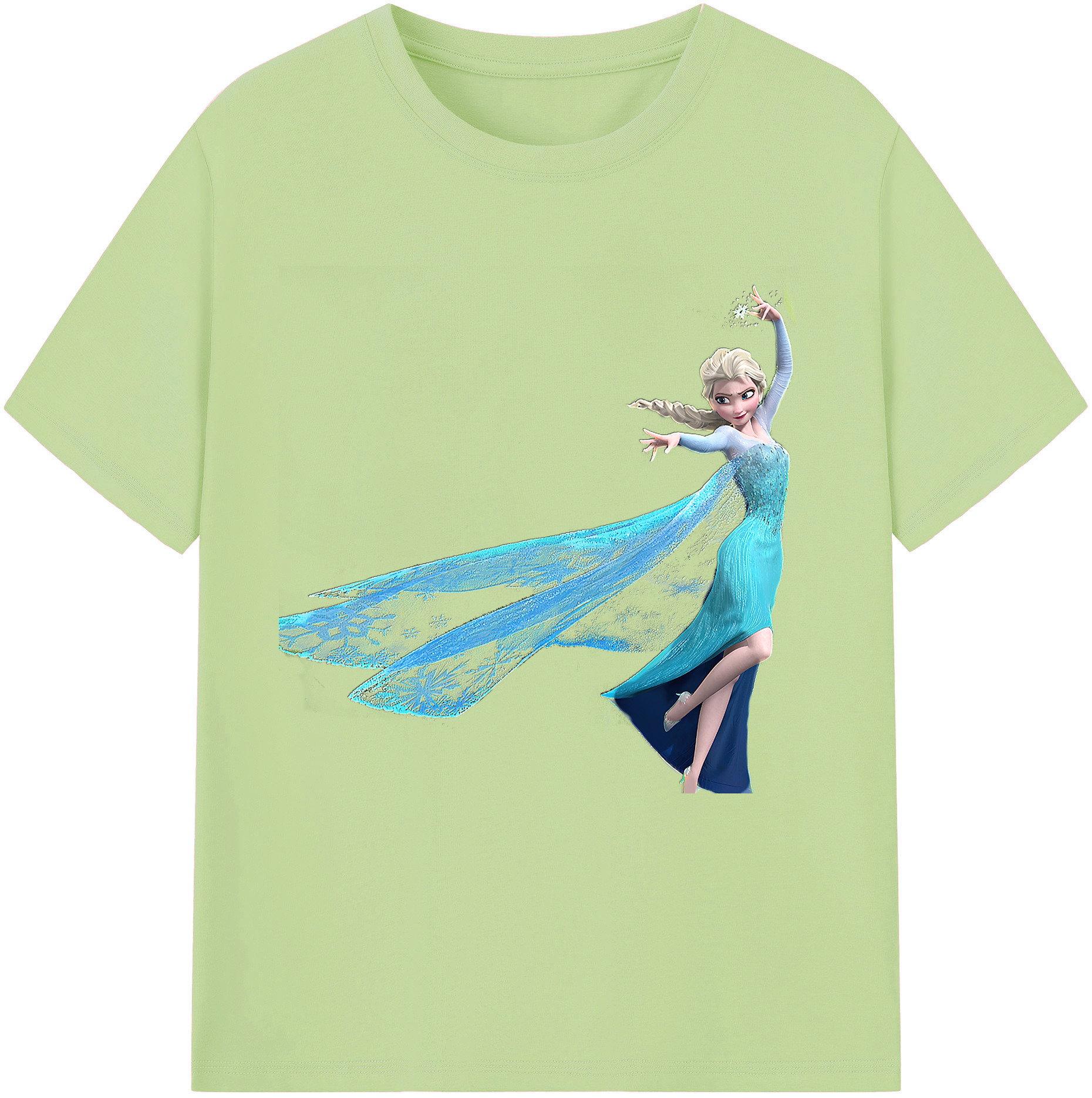 （画像用） アナと雪の女王 アンナ エルサ Frozen Anna Elsa 綿100％半袖Tシャツ（フロントプリント）